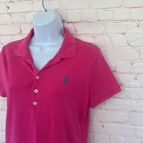 Ralph Lauren Pink shorts sleeve top size large - Picture 2 of 9